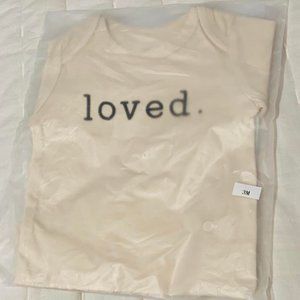 NIP New One Piece Outfit  LITTLES Printed LOVED Size 3 month Tan / Black